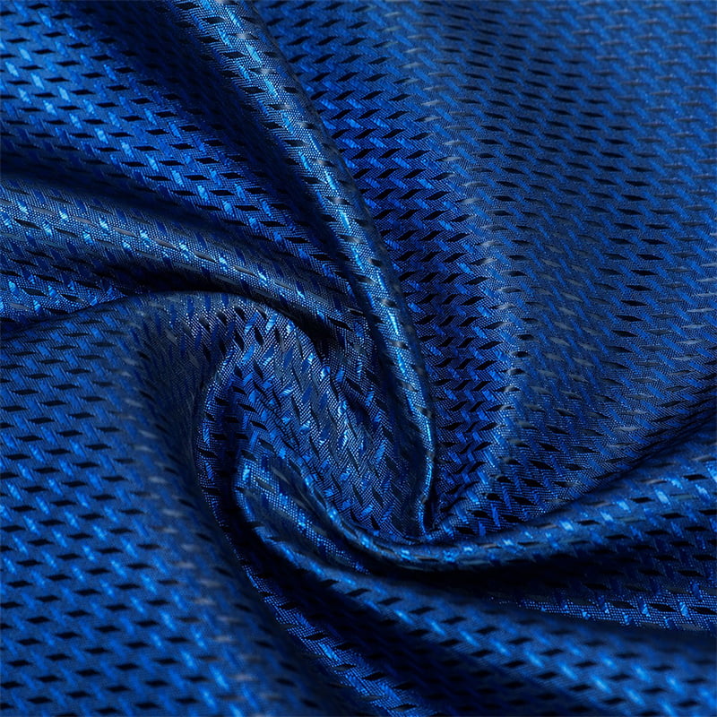 Tejido de forro jacquard geométrico de diamante pequeño azul real