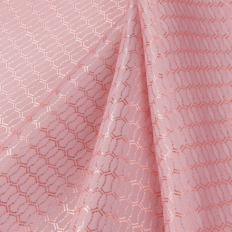 Tela Jacquard con patrón de panal rosa