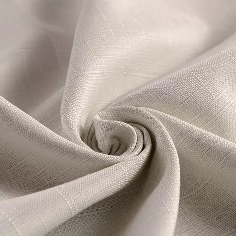 Tela de poliéster Slub Linen‑look